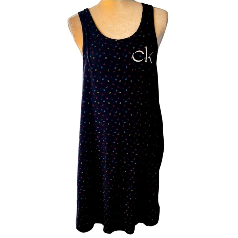 Calvin Klein Tank Loungewear Sleepwear Razorback Rainbow Logo Dress L